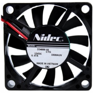 Nidec D34666-55 12V 0.07A  2wires Cooling Fan