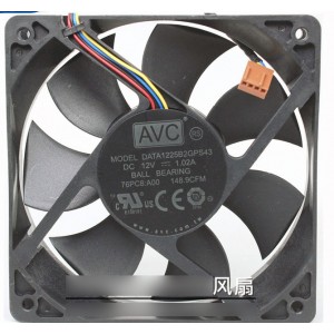 AVC DATA1225B2GPS43 12V 1.02A  4wires Cooling Fan