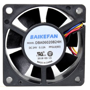 Baike DBA06020B24H 24V 0.12A  2wires Cooling Fan