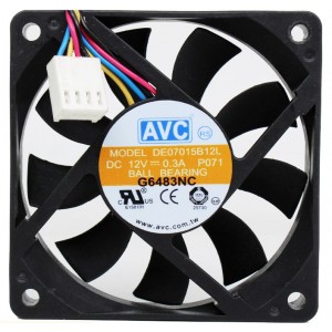 AVC DE07015B12L 12V 0.3A 3wires 4wires cooling fan
