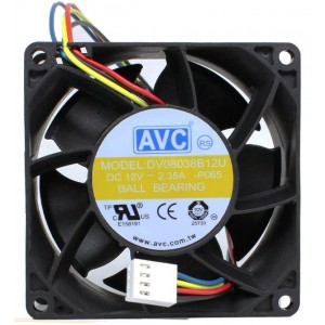 AVC DV08038B12U 12V 2.35A 4wires cooling fan
