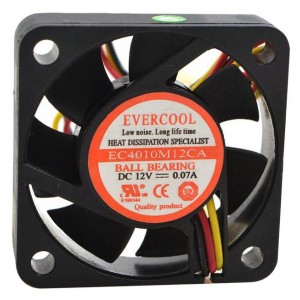 EVERCOOL EC4010M12CA 12V 0.07A 3wires Cooling Fan