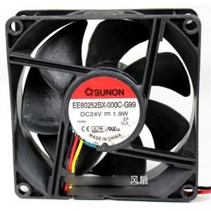 SUNON EE80252BX-000C-G99 24V  1.9W 3wires Cooling Fan