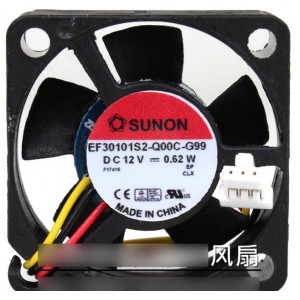 SUNON EF30101S2-Q00C-G99 12V 0.62W 3wires Cooling Fan