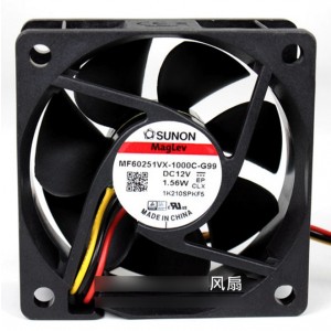 SUNON EF60251VX-1000C-G99 24V  1.56W 3wires Cooling Fan