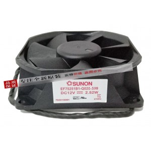 SUNON EF75251B1-Q020-S99 12V 2.52W 4wires Cooling Fan 