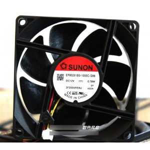 SUNON EF80251B3-1000C-G99 12V  0.78W 3wires Cooling Fan