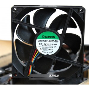 SUNON EF92251S1-Q100-S99 12V  3.83W 4wires Cooling Fan