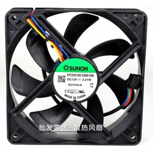 SUNON EFC0251B2-Q060-S99 12V  2.21W 4wires Cooling Fan