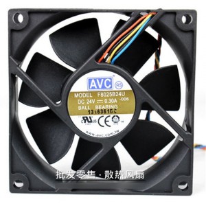 AVC F8025B24U 24V 0.30A 4wires cooling fan