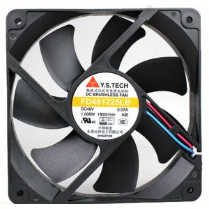 Y.S.TECH FD481225LB 48V 0.07A 2wires 3wires Cooling Fan