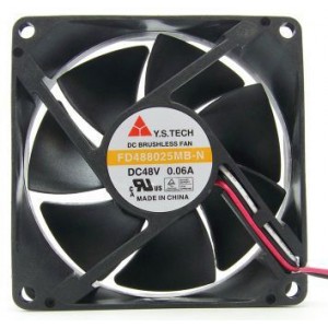 Y.S.TECH FD488025MB-N 48V 0.06A 3wires Cooling Fan