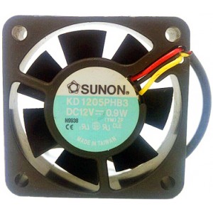 SUNON KD1205PHB3 12V 0.9W 2wires Cooling Fan