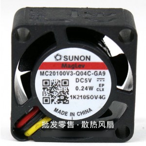 SUNON MC20100V3-Q04C-GA9 5V 0.24W 3wires Cooling Fan