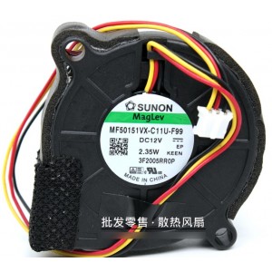 SUNON MF50151VX-C11U-F99 12V 2.35W 3wires Cooling Fan 