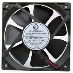 PELKO Motors P1225Y48BPLB5h-7 48V 0.28A 3 wires Cooling Fan