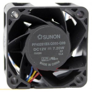 SUNON PF40281BX-Q050-Q99 12V 7.20W 4 wires Cooling Fan