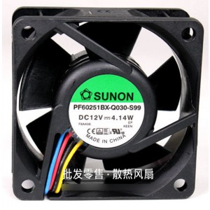 SUNON PF60251BX-Q030-S99 12V  4.14W 4wires Cooling Fan
