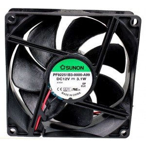SUNON PF92251B3-0000-A99 12V  3.1W 2wires Cooling Fan
