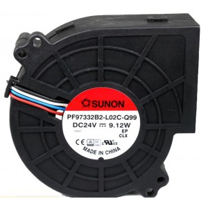 SUNON PF97332B2-L02C-Q99 24V  9.13W 4wires Cooling Fan