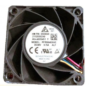 Delta PFR0648XHE 48V 0.75A  4wires Cooling Fan