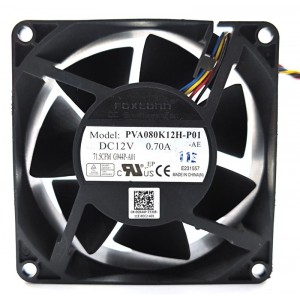 FOXCONN PVA080K12H-P01 12V 0.70A 4wires cooling fan