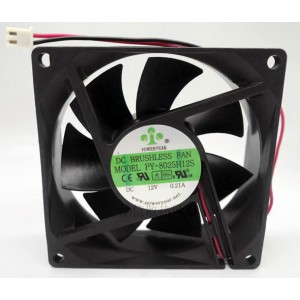 POWERYEAR PY-8025H12S 12V 0.21A 2wires Cooling Fan