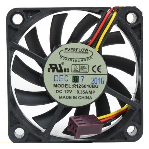 EVERFLOW R126010BU 12V 0.35A 3wires Cooling Fan