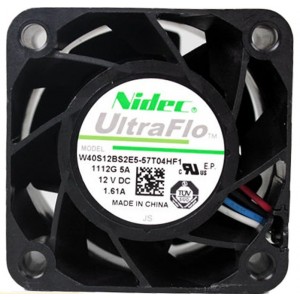 Nidec W40S12BS2E5-57T04HF1 12V 1.61A  4wires Cooling Fan