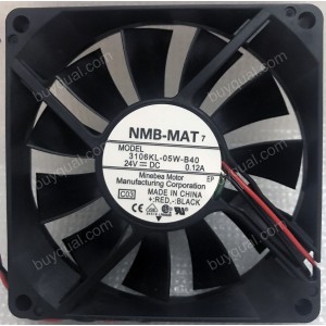 NMB 3106KL-05W-B40 24V 0.12A 2wires Cooling Fan