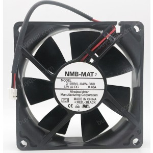 NMB 3108NL-04W-B60 12V 0.40A 2wires Cooling Fan