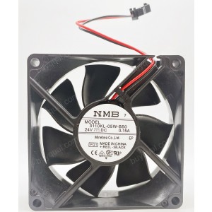 NMB 3110KL-05W-B50 24V 0.15A 2wires Cooling Fan - New