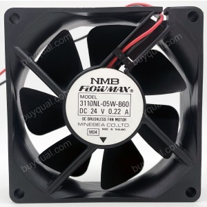 NMB 3110NL-05W-B60 24V 0.22A 2wires DC Cooling Fan