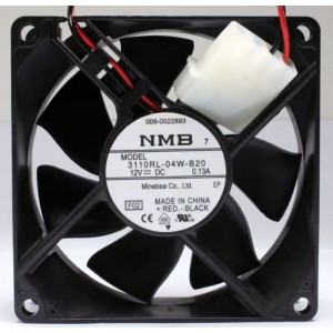 NMB 3110RL-04W-B20 12V 0.13A 2wires Cooling Fan