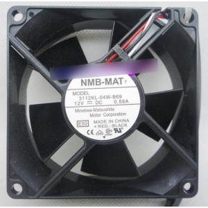 NMB 3112KL-04W-B69 12V 0.58A 3wires Cooling Fan