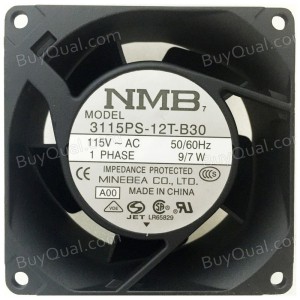 NMB 3115PS-12T-B30 115V AC 50/60Hz 9/7W Motor Cooling Fan