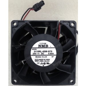 NMB 3115RL-05W-B70 24V 0.80A 2wires Cooling Fan -Special Plug