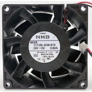 NMB 3115RL-05W-B70 24V 0.80A 2wires Cooling Fan