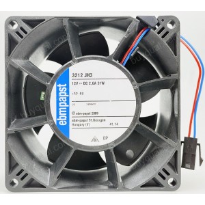 Ebmpapst 3212JH3 12V 2.6A 31W 2wires Cooling Fan - Original New