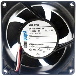 Ebmpapst 3212J/2NU 12V 0.68A 8.1W 3wires Cooling Fan - Original New