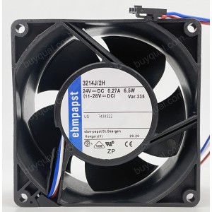 Ebmpapst 3214J/2H 24V 0.27A 6.5W 3wires Cooling Fan
