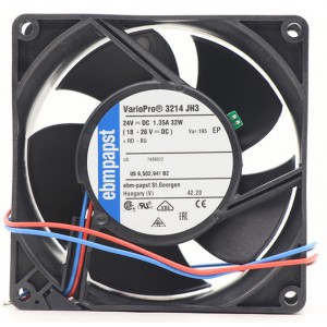 Ebmpapst 3214JH3 24V 1.35A 32W 2wires Cooling Fan