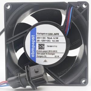 Ebmpapst 3280JNPR 80V 76mA 6.1W 3wires Cooling Fan