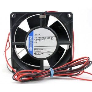 Ebmpapst 3312U 12V 200mA 2.4W 2wires Cooling Fan