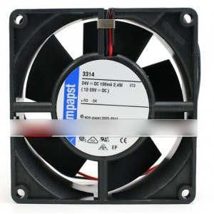 EBMPAPST 3314 24V 100MA 2.4W 2wires cooling Fan