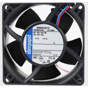 Ebmpapst 3314NHHU VWCE092PJGJS 9293510112 24V 0.14A 3.4W 2wires Cooling Fan