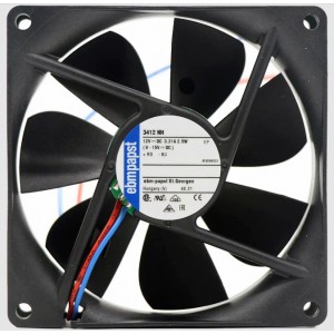 Ebmpapst 3412NH ( VWCD092YHEJS 9292506323 ) 12V 240mA 2.9W 2wires Cooling Fan