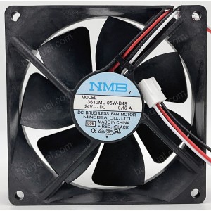 NMB A90L-0001-0488 3610ML-05W-B49 24V 0.16A 3wires Cooling Fan