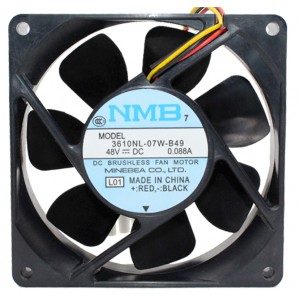 NMB 3610Nl-07W-B49 48V 0.088A 3wires Cooling Fan