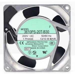 NMB 3610PS-20T-B30 B00 B07 200V 13/10W Cooling Fan